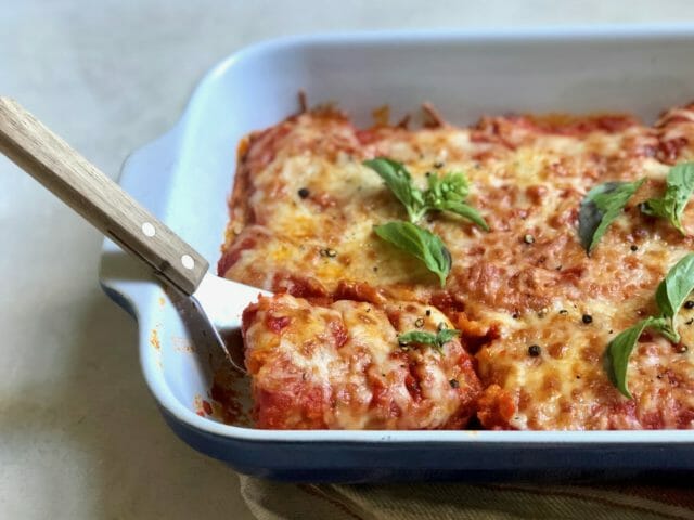 Oven Baked Tofu Parmigiana by Moms Kitchen Handbook