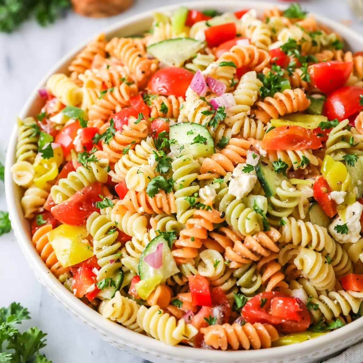 The Best Pasta Salad by Sugar Spun Run