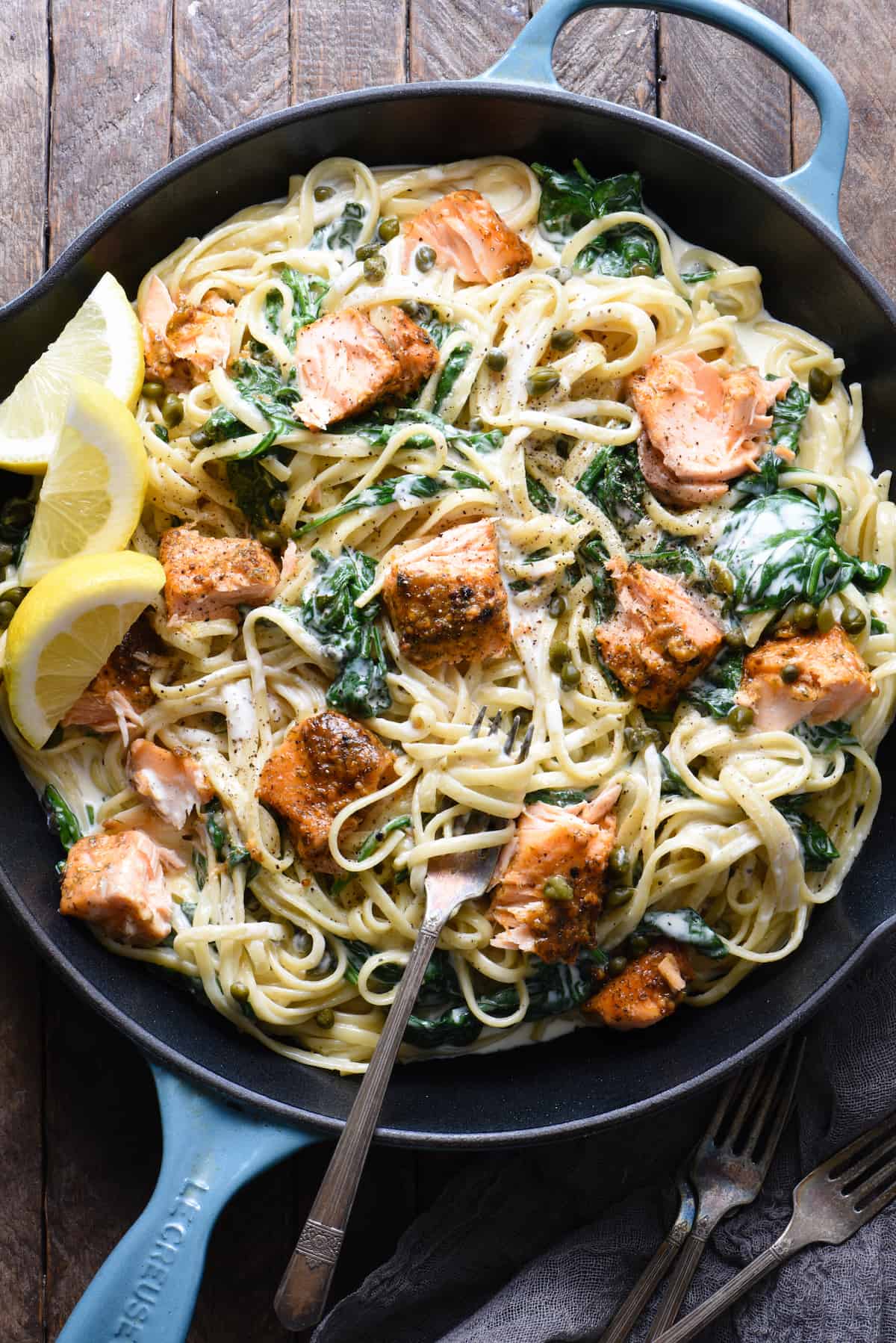Creamy Salmon Pasta by Foxes Love Lemons