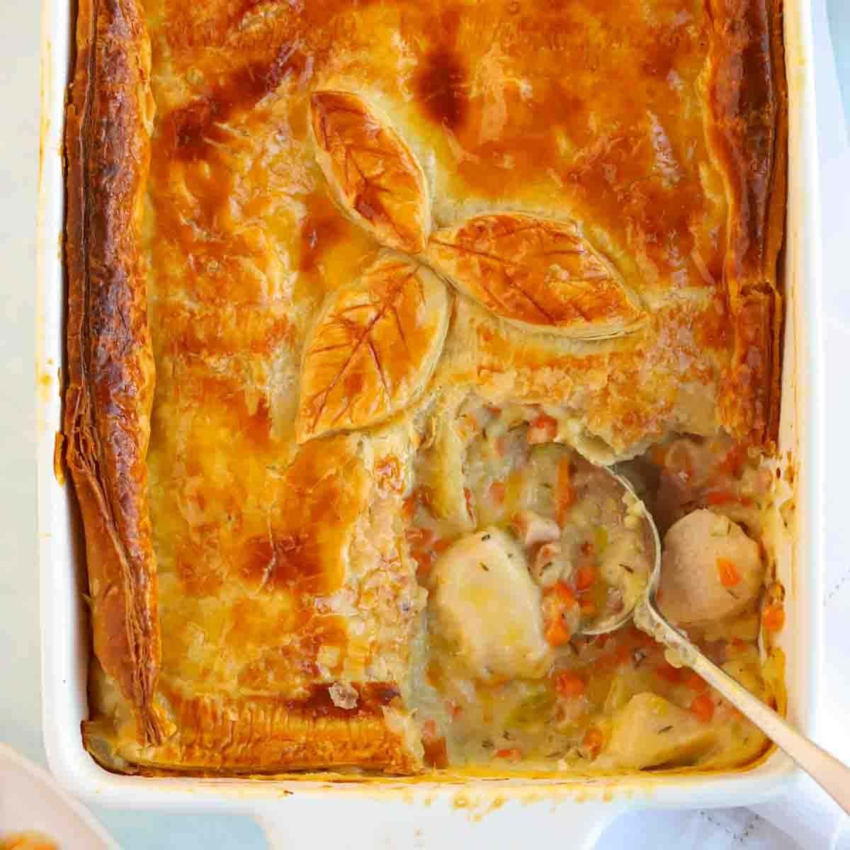 Easy Chicken Pie with Bacon & Puff Pastry by Taming Twins