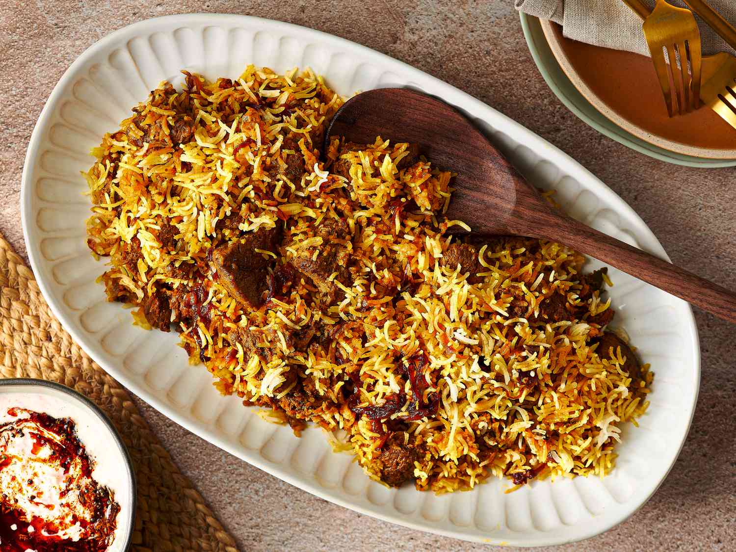 Aromatic Lamb Biryani with Saffron and Caramelized Onions by Serious Eats