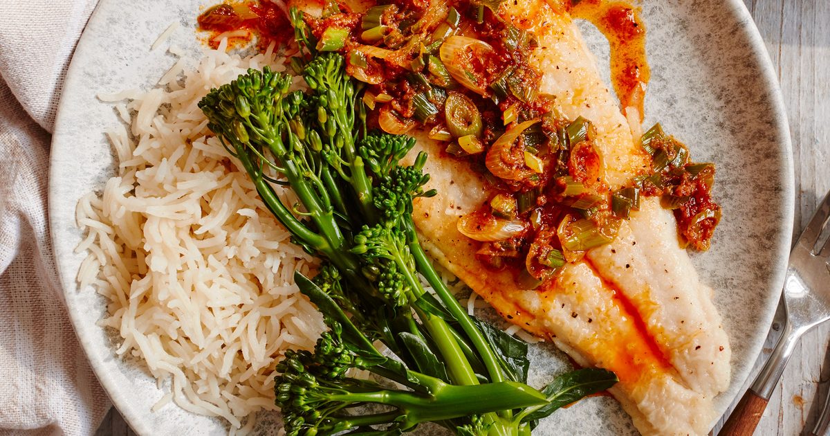 Basa Fillet with Garlic, Spring Onion & Paprika Butter by Good Food