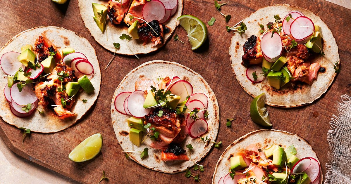 Easy Miso Salmon Tacos by Good Food