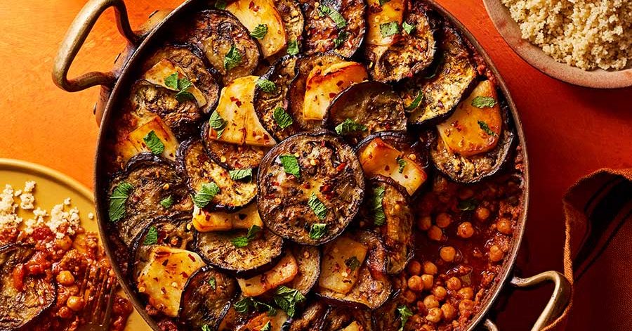 Lamb, Aubergine & Halloumi Hotpot by Good Food