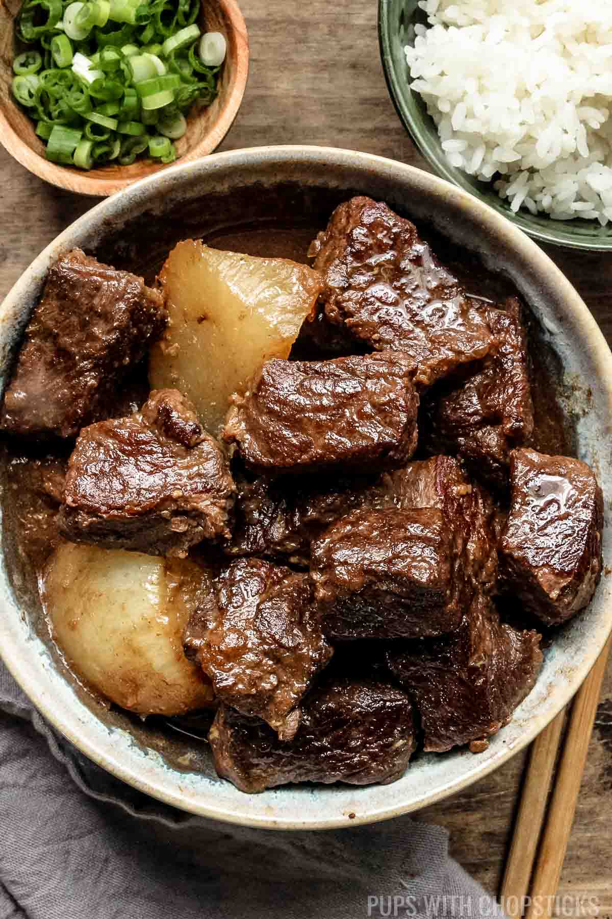 Chinese Braised Beef Stew by Pups With Chopsticks