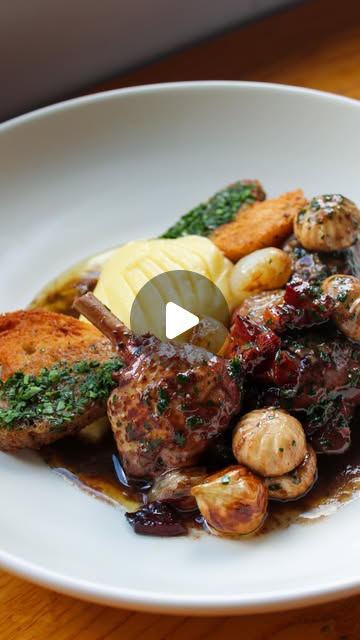 Classic Coq au Vin with Rich Mushroom Garnish by Adam Byatt