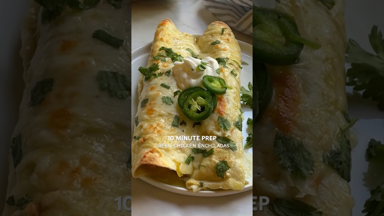 Easy Green Chicken Enchiladas by Lemons And Zest