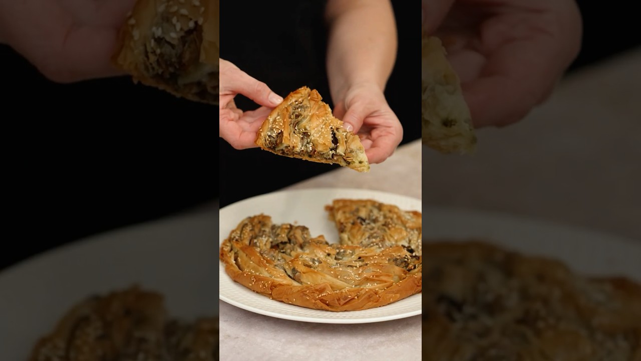 Greek Vegan Mushroom Pie (Manitaropita) by Antoniou Fillo Pastry