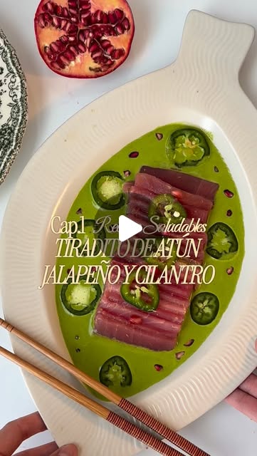 Tuna Tiradito with Jalapeño Cilantro Sauce by Themexifoodie
