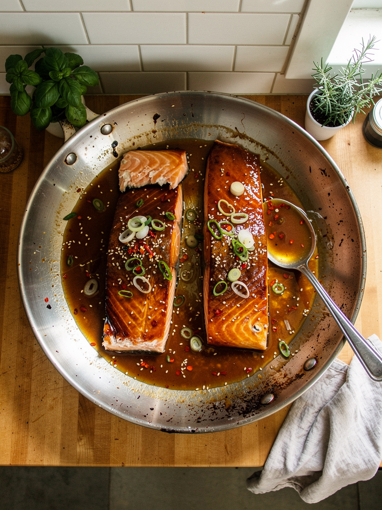 Sticky Honey Garlic Salmon, Ready in 15 by Maxy69838