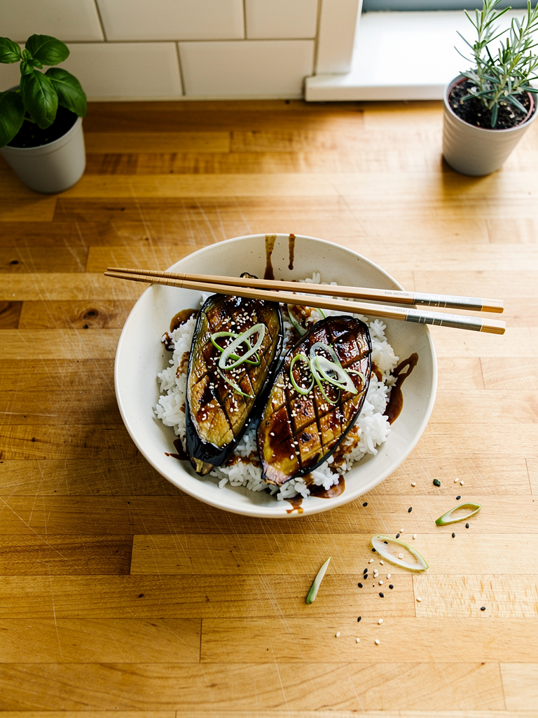 My Sticky Miso Eggplant Rice Bowls by Maxy69838
