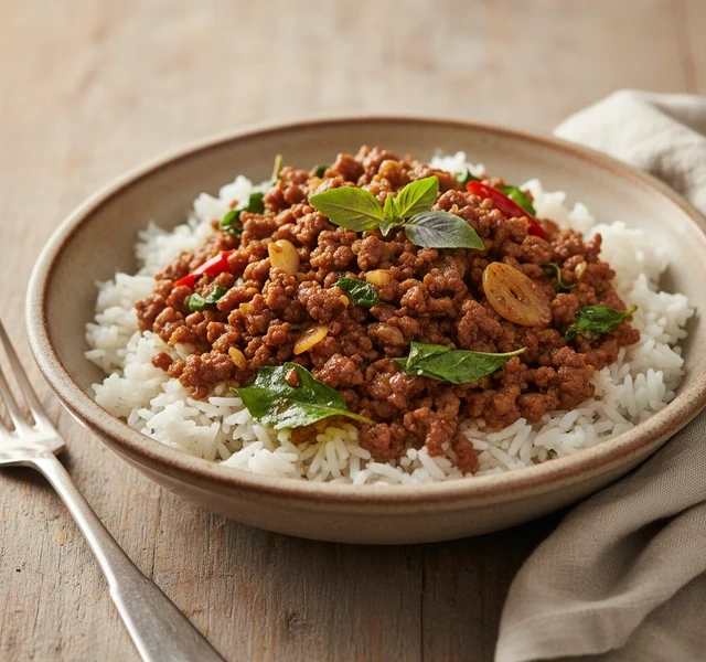 Thai Basil Beef Stir Fry by Matthinkamp