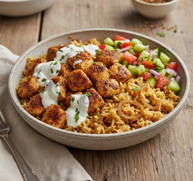 One-Pan Chicken Shawarma Rice Bowls by Recipeincaption