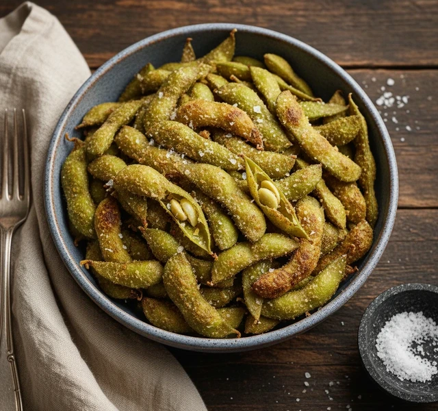 Crispy Roasted Edamame by Workeatplaylove