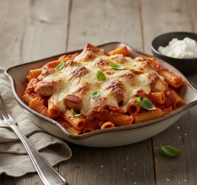 Baked Chicken Parmesan Pasta by Chloegebacz
