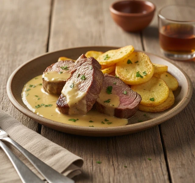 Lamb Fillet with Creamy Metaxa Sauce by Hackfleisch66