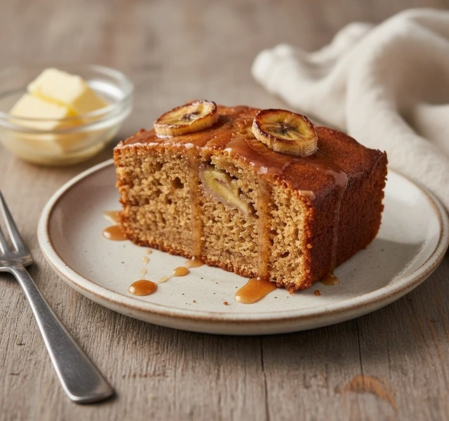 Brown Butter Roasted Banana Cake by Ashiashome