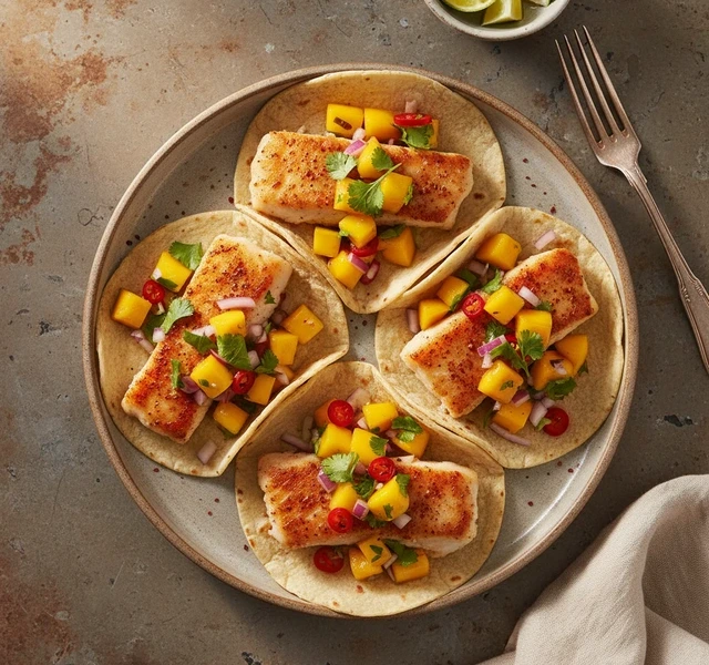 Fish Tacos with Mango Salsa by Imlandn