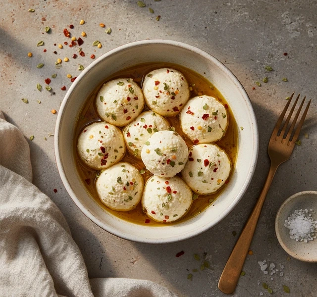 Homemade Herb-Infused Labneh Cheese Balls by Polosjunkjournal