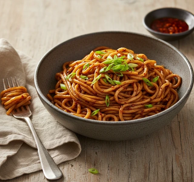 10-Minute Scallion Soy Chili Noodles by Recipeincaption