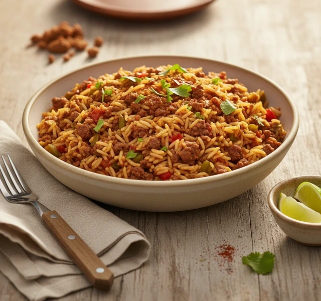 Mexican-Inspired Ground Beef Rice Skillet by Thechowdown