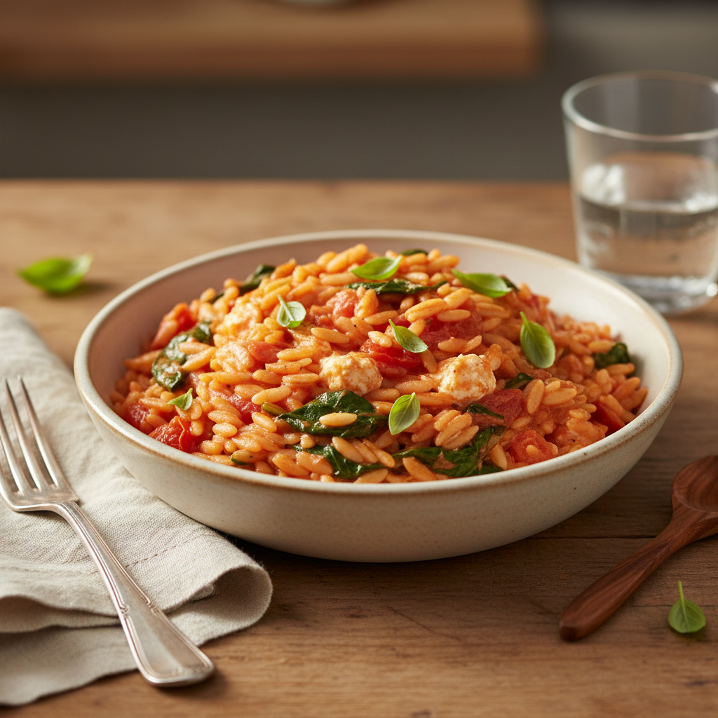 Creamy Tomato Spinach Orzo One Pan by Maxy69838