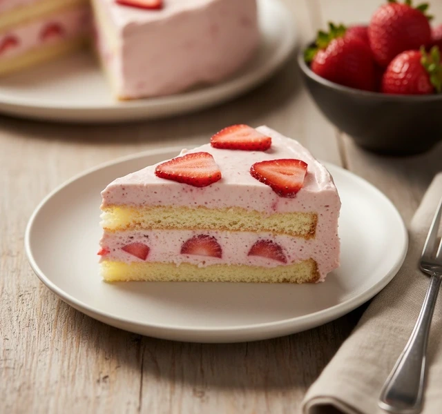 No-Bake Strawberry Cake by Nonafoodstory