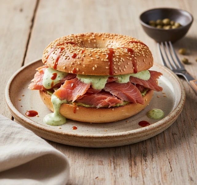 Kelp Ranch and Smoked Trout Bagel by Sammi Tarantino