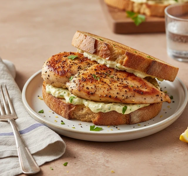 Lemon Pepper Chicken Sandwich by Donaldo Cooks