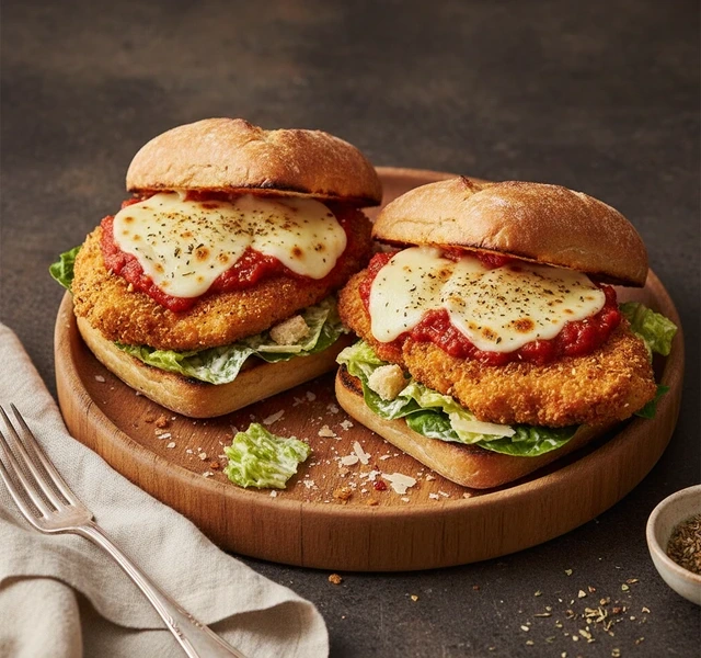 Chicken Parm Caesar Sandwiches by Kaylazelaznog