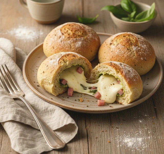 Stuffed Bread with Mozzarella and Pesto by La Cesarina Patrizia M