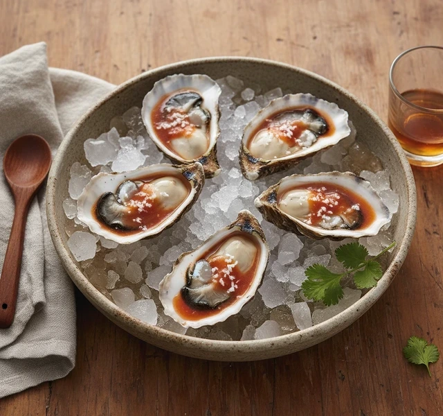 Mezcal Bloody Mary Oysters by Jsharpchef