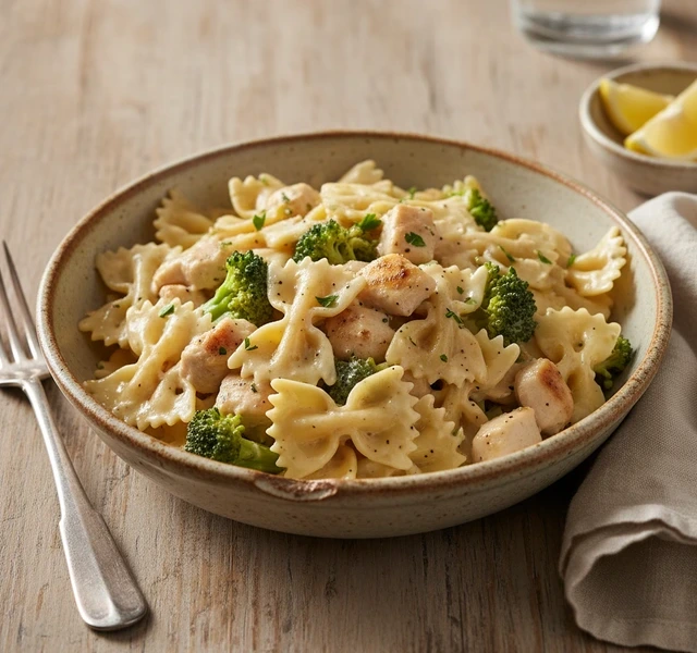One-Pot Creamy Chicken and Broccoli Pasta by Cook With Kels