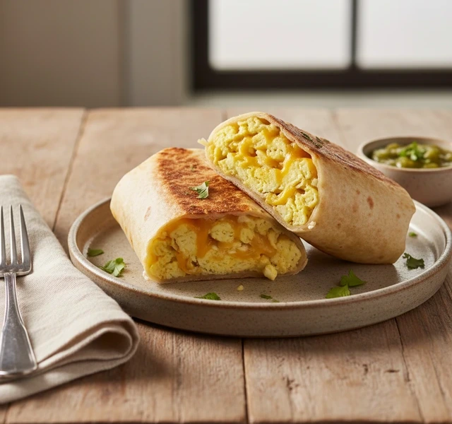 Quick Scrambled Egg Breakfast Burrito by Leannwilliamsss