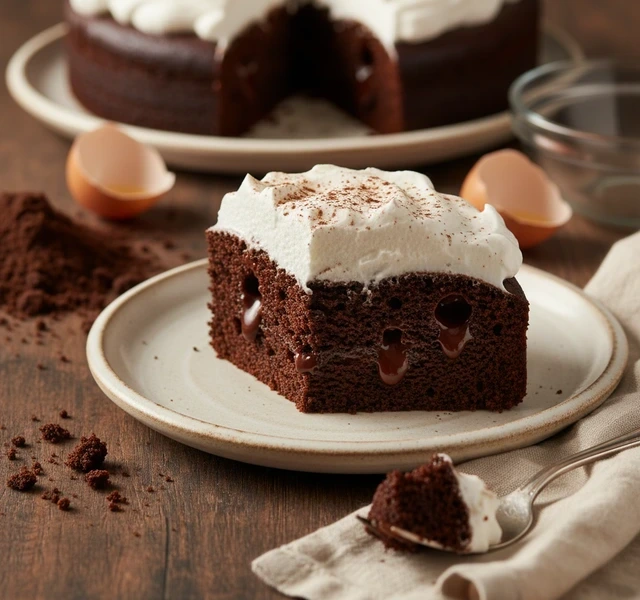 Chocolate Pudding Poke Cake by Malindarocha