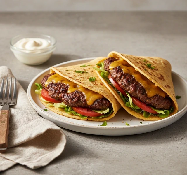 Lazy Smash Burger Wraps by Rootedbynelly