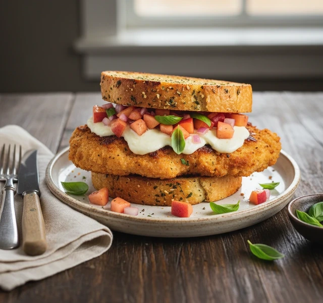 Chicken Cutlet Garlic Bread Sandwich by Codytriesstuff