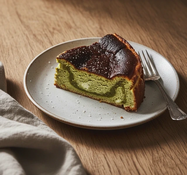 Matcha Basque Burnt Cheesecake by Tastingwiththomas