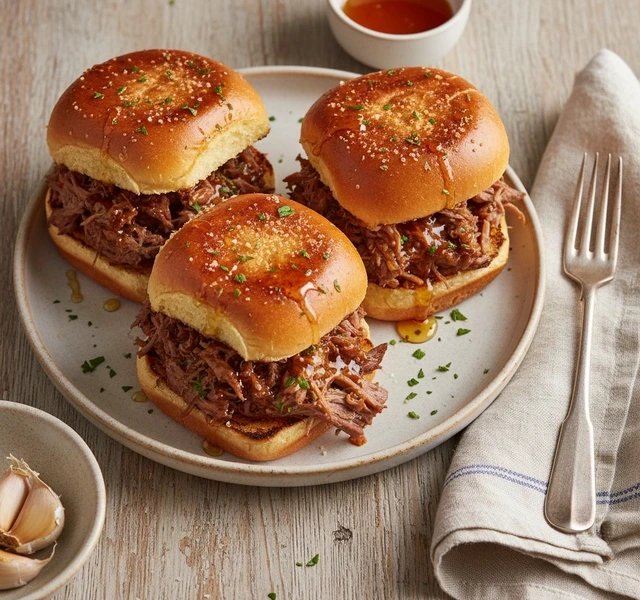 Hot Honey Beef Garlic Bread Sliders by Hopecrosby Eats
