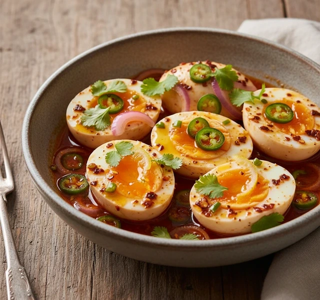 Spicy Chili Oil Boiled Eggs by Spiceitupwithnae