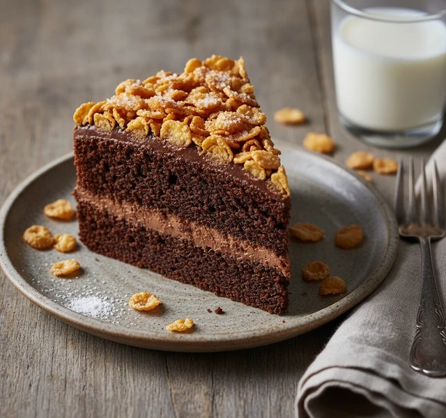 Cornflake Crunch Chocolate Cake by Fitwaffle