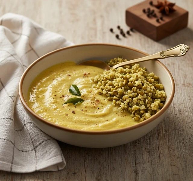 Gujarati Kadhi and Mug ni Chutti Dal by Dhruv 2454