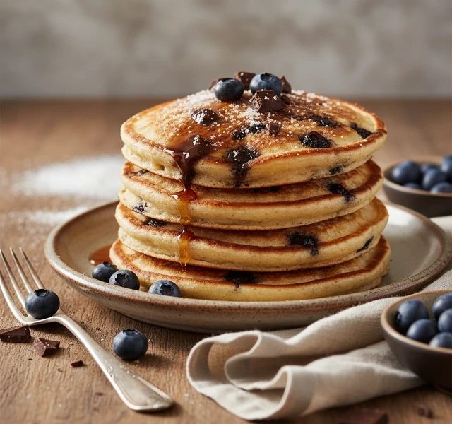 Blueberry Chocolate Pancakes by Thesmokingduo