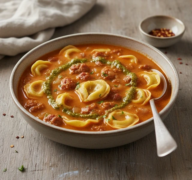 Creamy Sausage Tortellini Soup by Cookingwithkianaa
