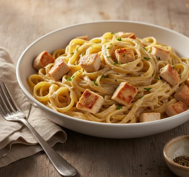 High-Protein Low-Calorie Chicken Alfredo by Joshua Weissman Recipes