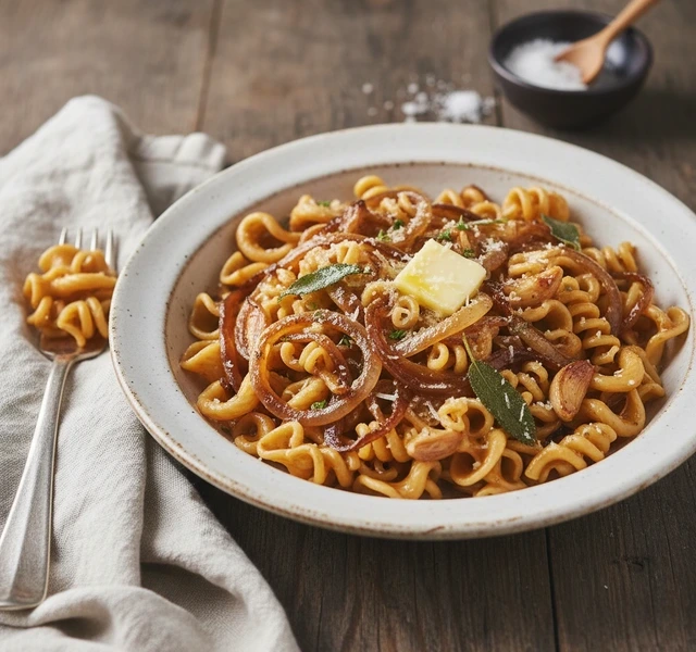 Creamy Brown Butter Caramelized Onion Pasta by Klopokitchen