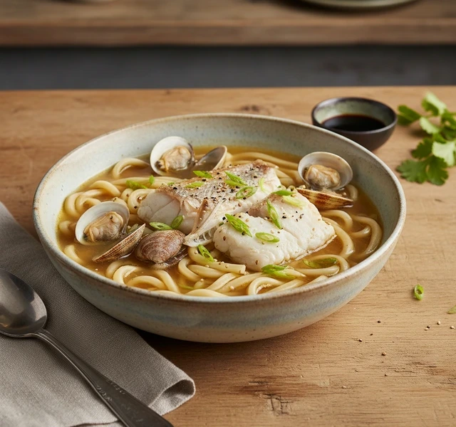 Udon Snapper Soup with Clams by Oishimate
