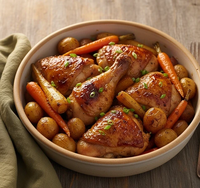 Honey Oyster Glazed Chicken Tray Bake by Declancleary