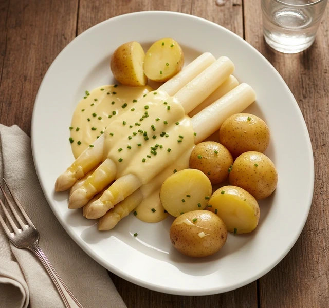 German White Asparagus with Hollandaise by Germanmomkitchen