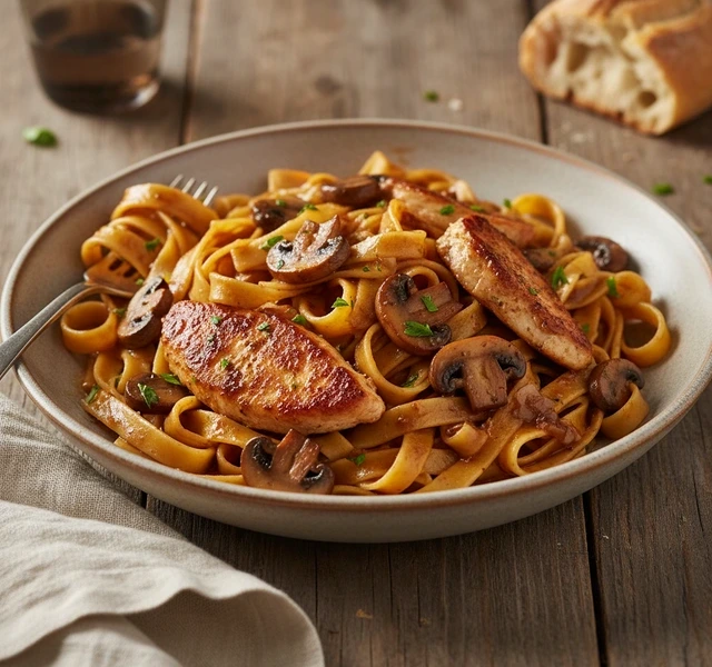 Classic Restaurant-Style Chicken Marsala Pasta by Nachocookin